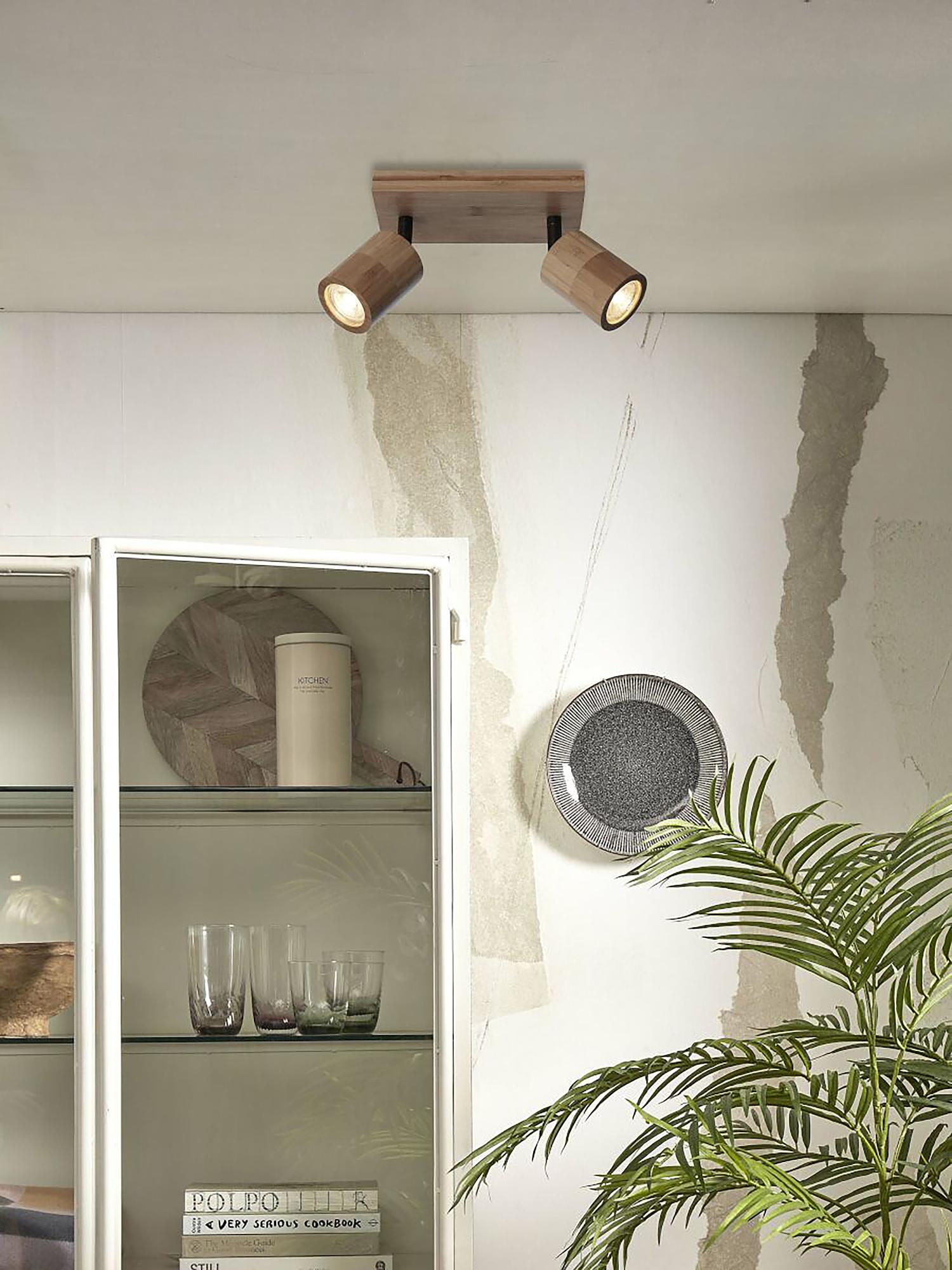 Deckenleuchte Java Typ A Bambus 2-flammig Beige 3