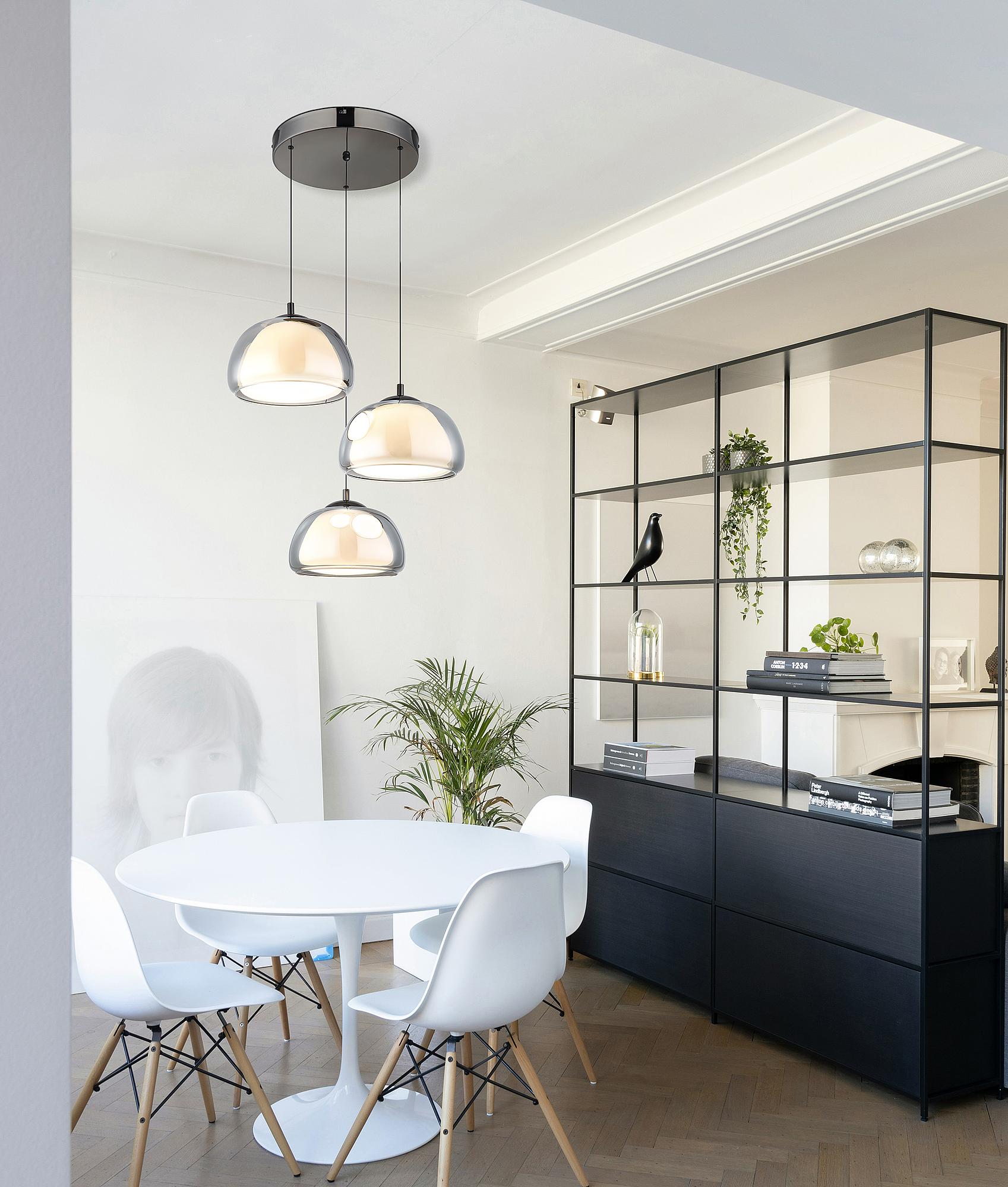 Globo Lighting LED-Pendelleuchte Avila Rund Eisen Schwarz 2