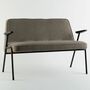 366 Sofa 2-seater Metal Bouclé Grey 0