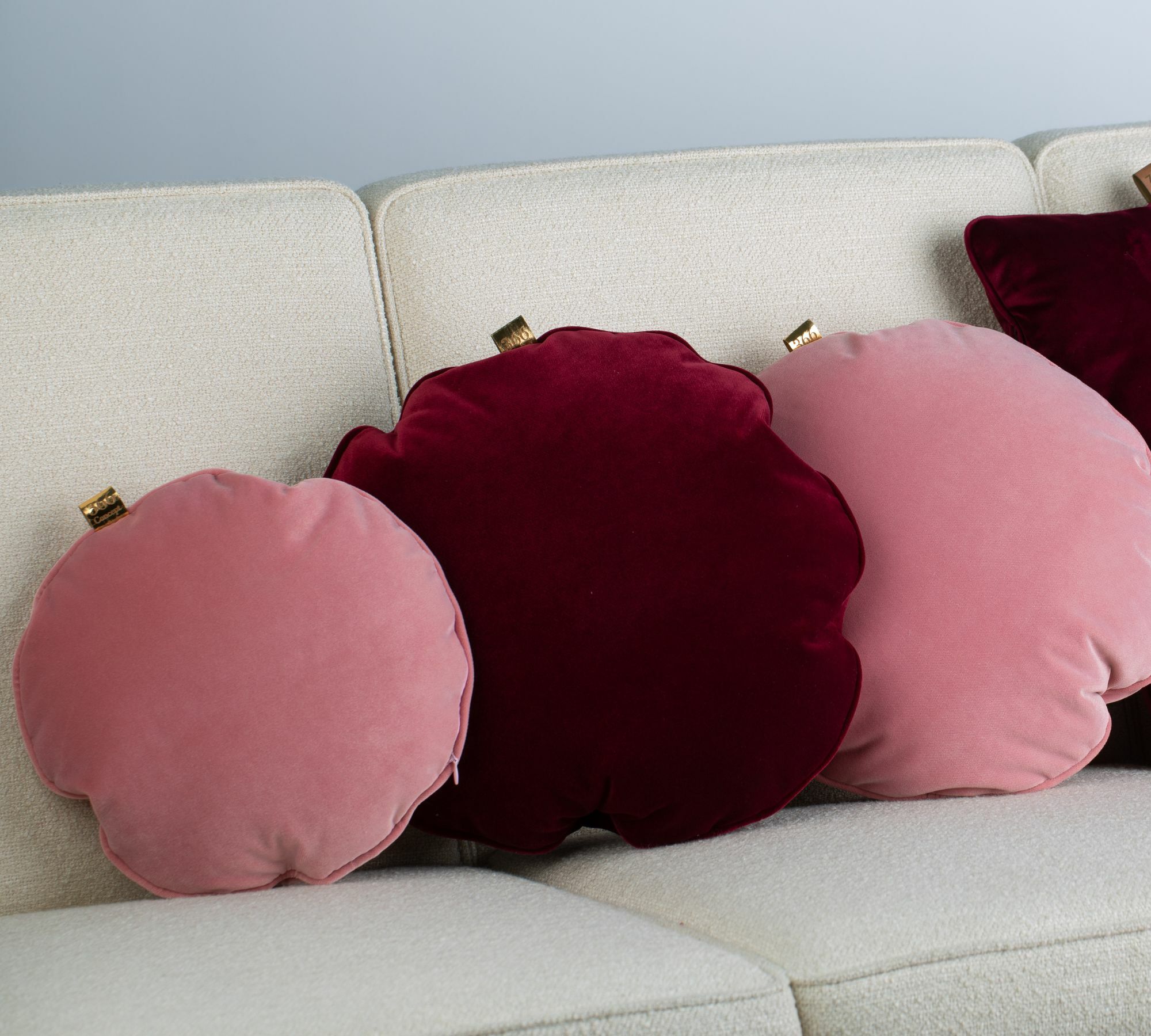 Kissen Circle Velvet Samt Rosa Ø 30cm inkl. Füllung  1