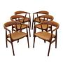 Sechser-Set Teak-Stühle 1970er Jahre 0