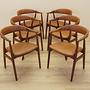Set of six teak chairs 1970s 4