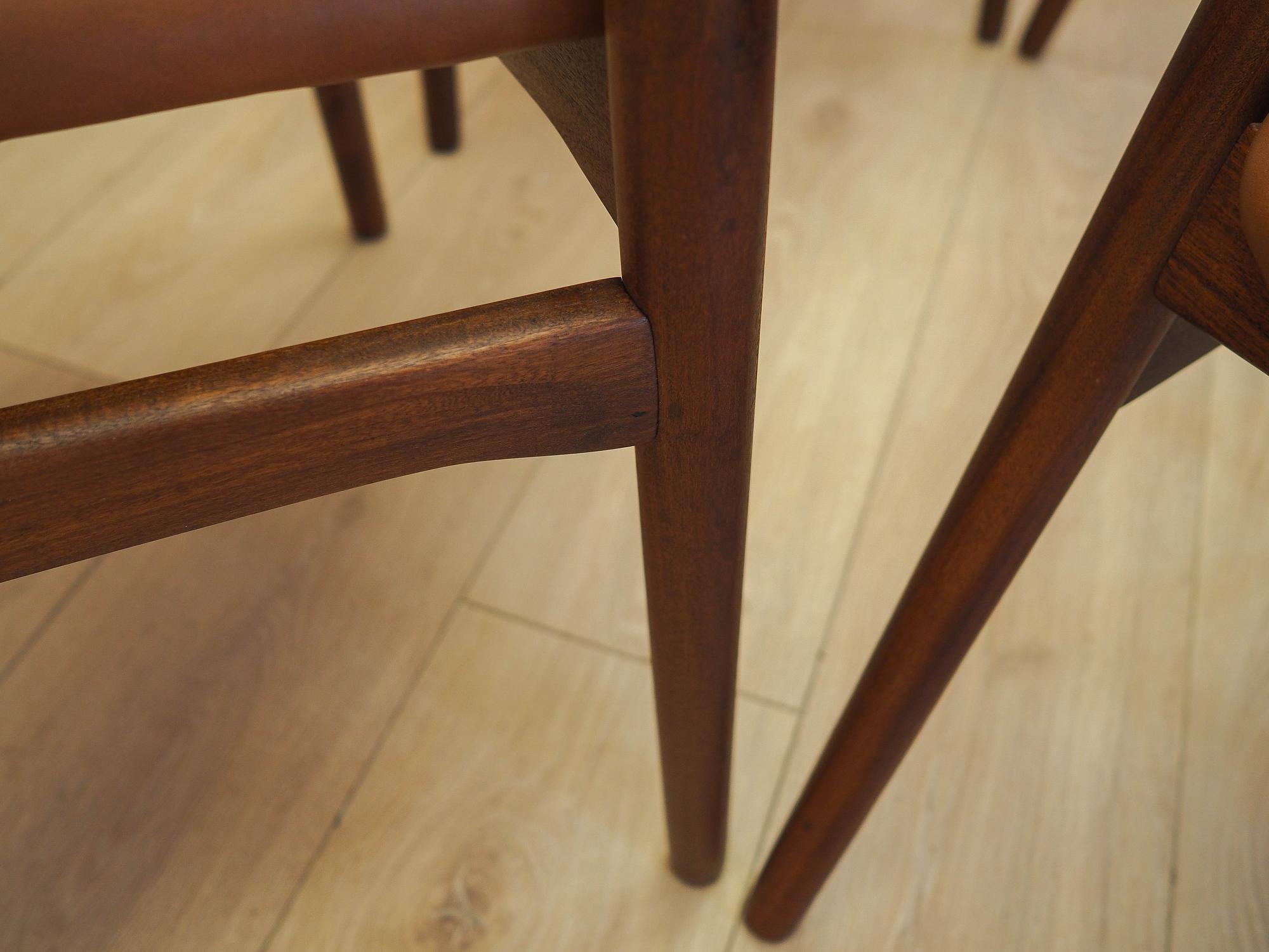 Sechser-Set Teak-Stühle 1970er Jahre 12