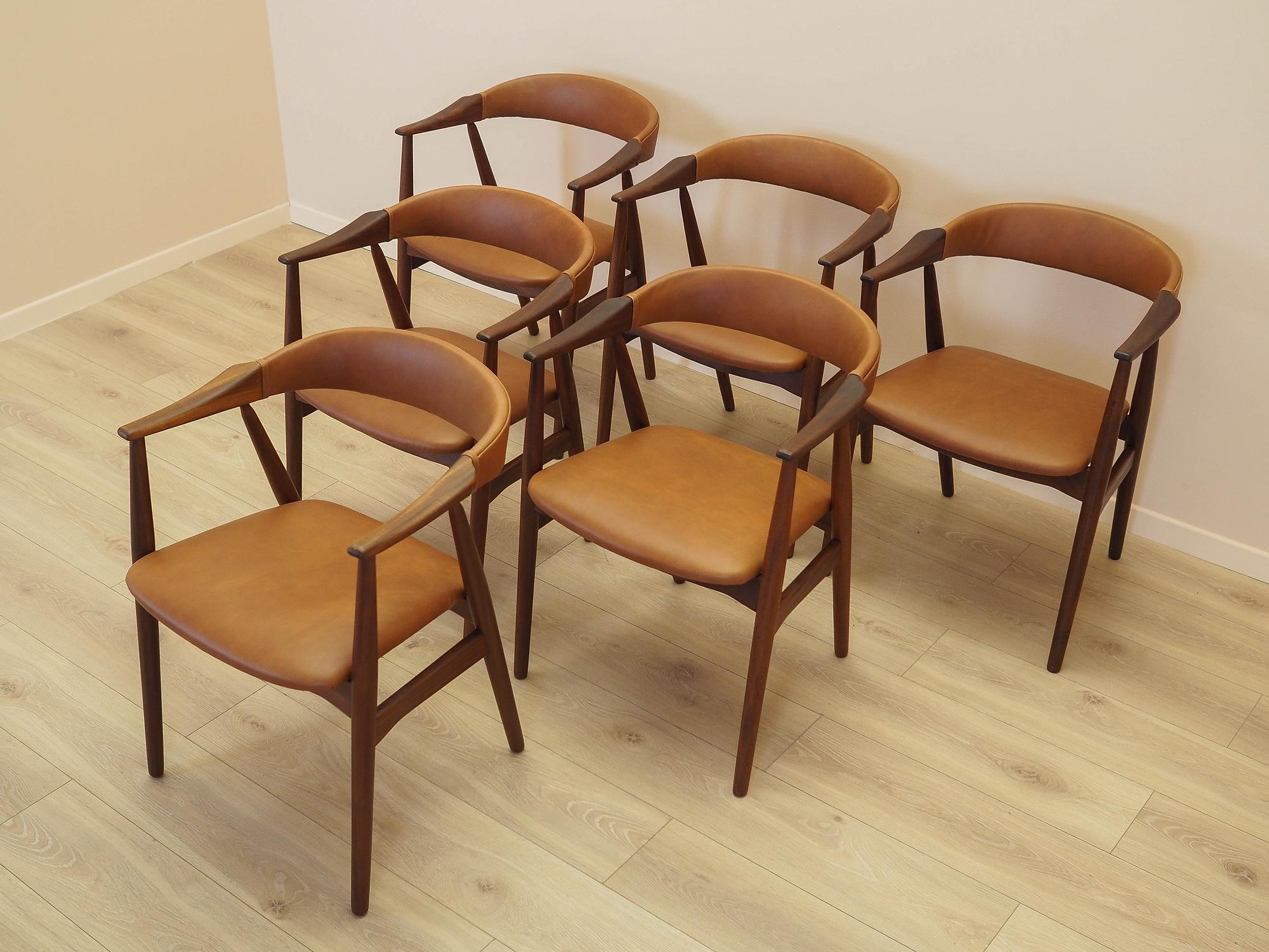 Sechser-Set Teak-Stühle 1970er Jahre 3