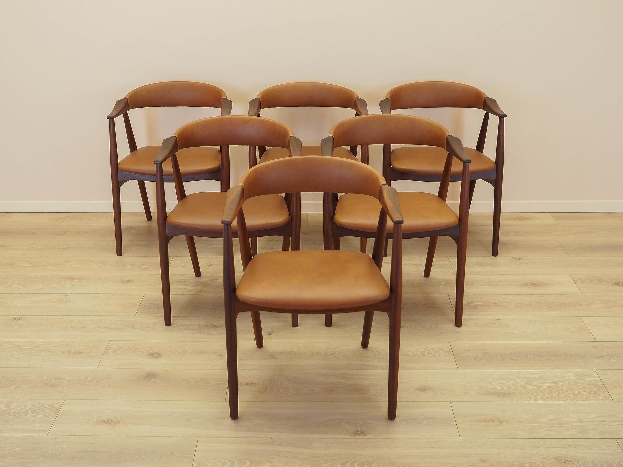 Set of six teak chairs 1970s 1