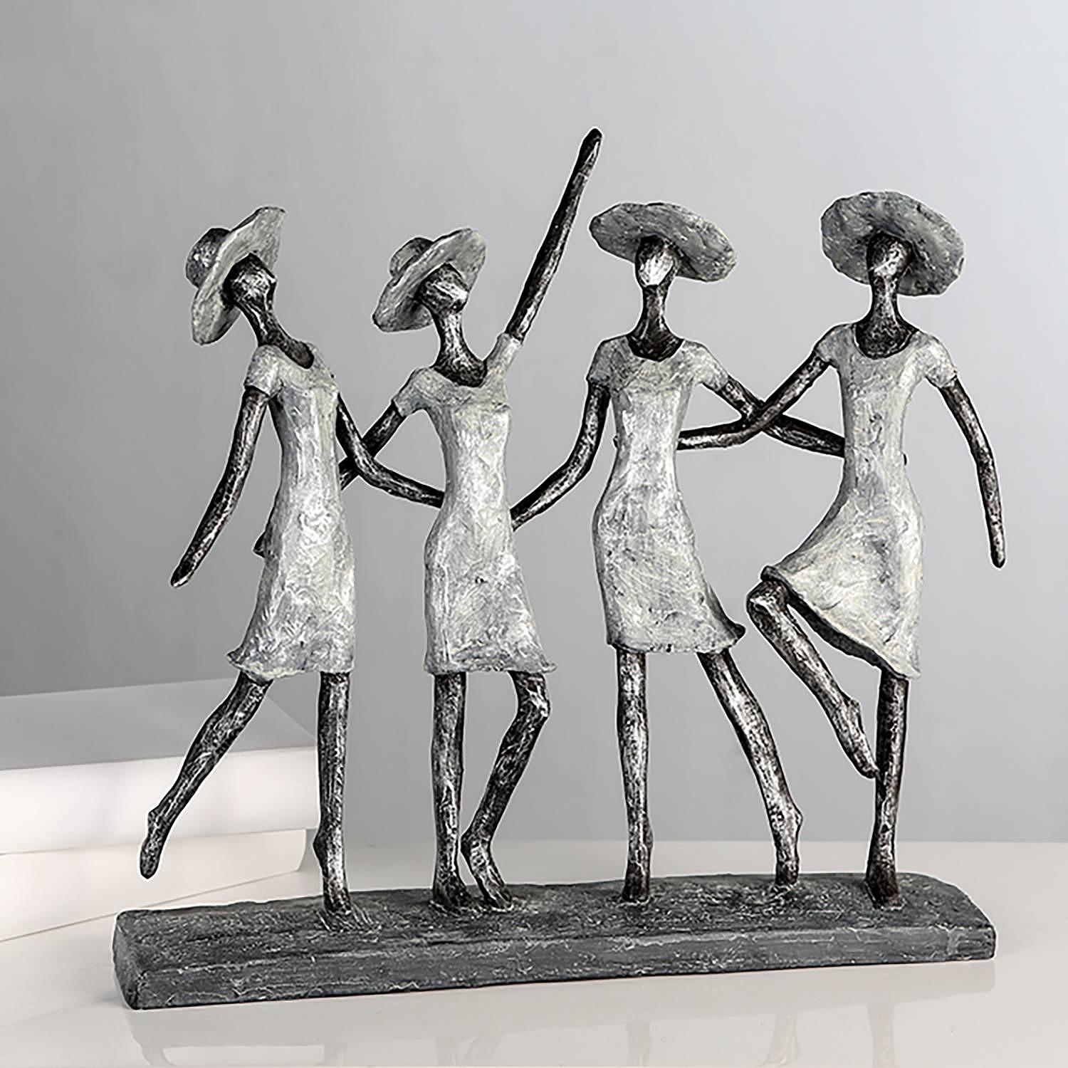 Four Ladys Sculpture Synthetic Resin Silver 3