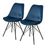 2x Bonito Upholstered Chair Velvet Vilda Navy Blue 0