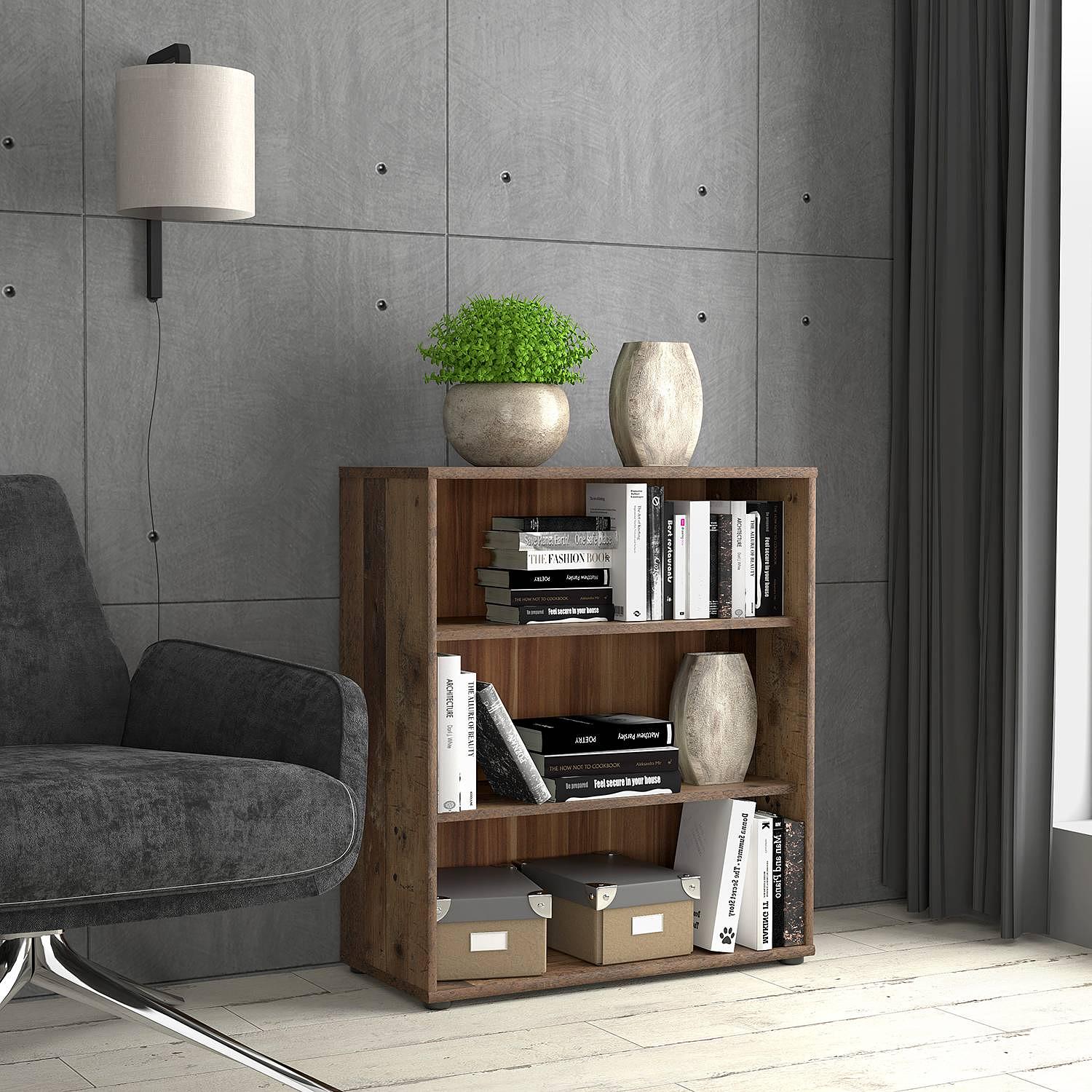 Wisla office shelf reclaimed wood decor 74 x 86 cm 2