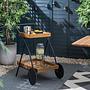 Rolly Gartenservierwagen Teilmassivholz Stahl Braun 0