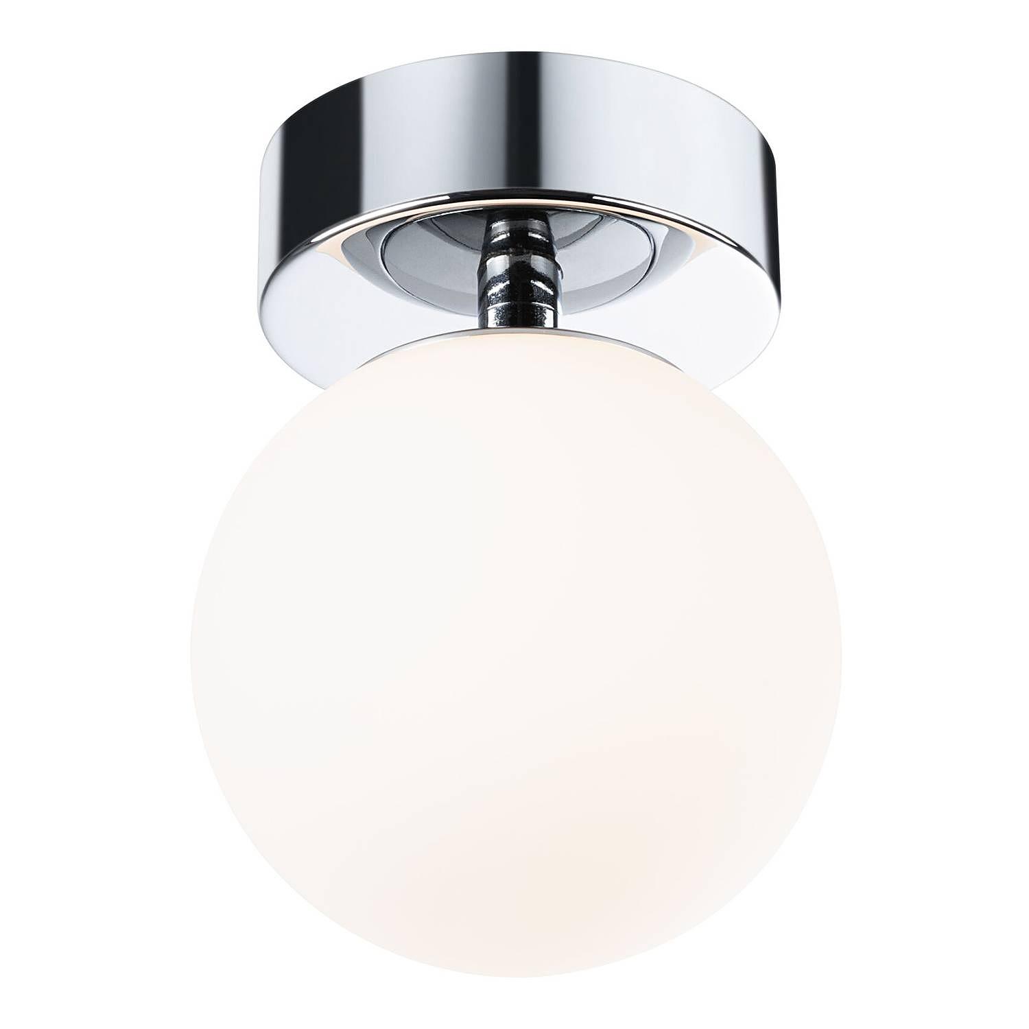 Gove Ceiling Light 1-Light Opal Glass Chrome Silver 1