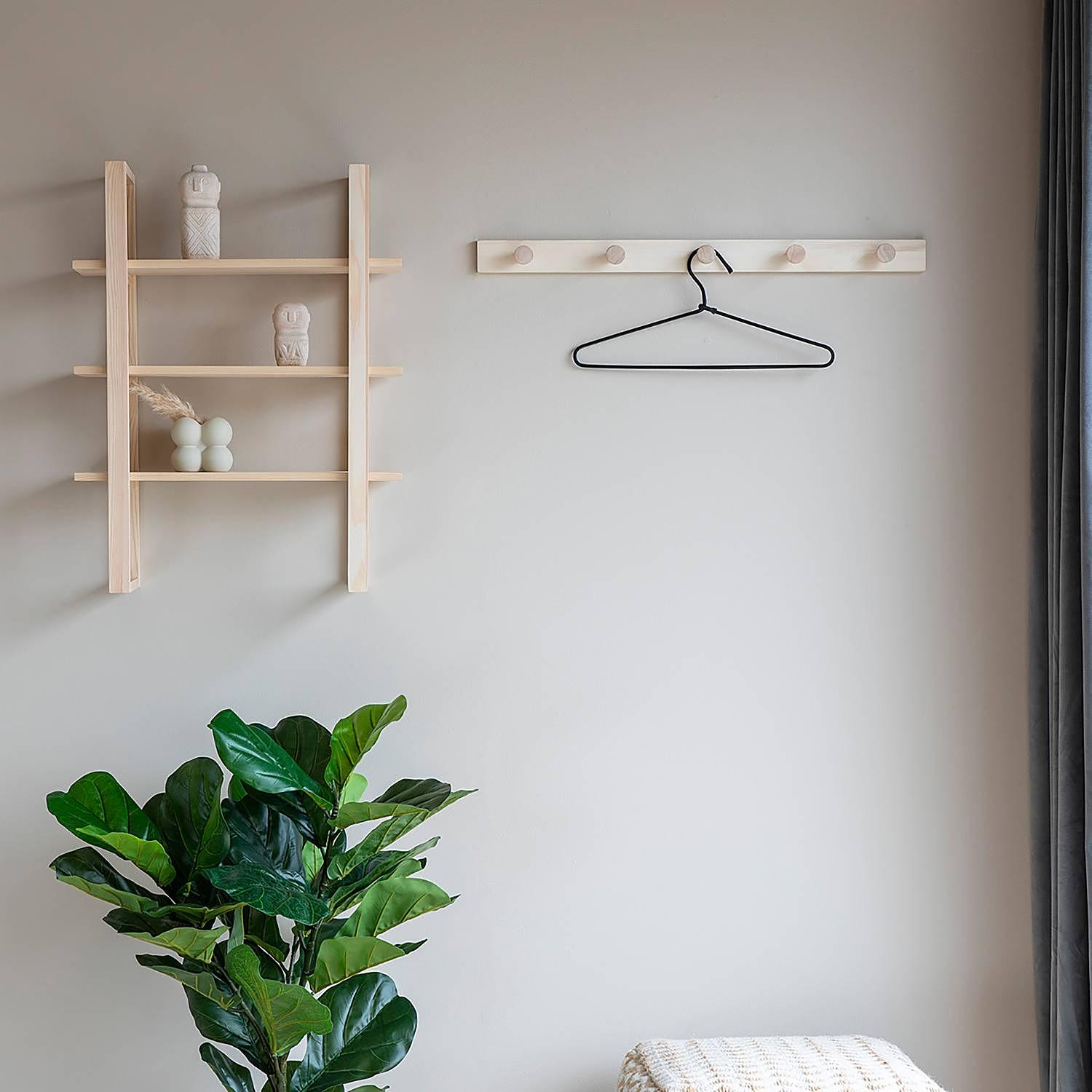 Abano Wall Coat Rack Solid Poplar Natural 2