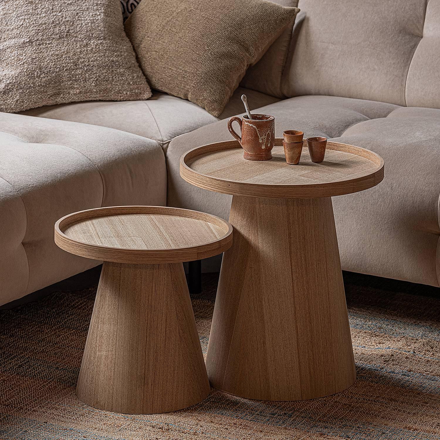 Culai Side Table Pine Semi-Solid Ø45 cm 2