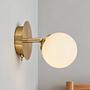 Bosken Cast Iron Wall Lamp 1-Light Frosted Glass Brass 1