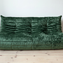 Togo Sofa 3-Seater Washed Velvet Forest Green 0