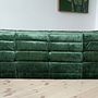 Togo Sofa 3-Seater Washed Velvet Forest Green 1