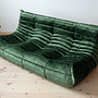 Togo Sofa 3-Sitzer Washed Samt Forest Grün 2