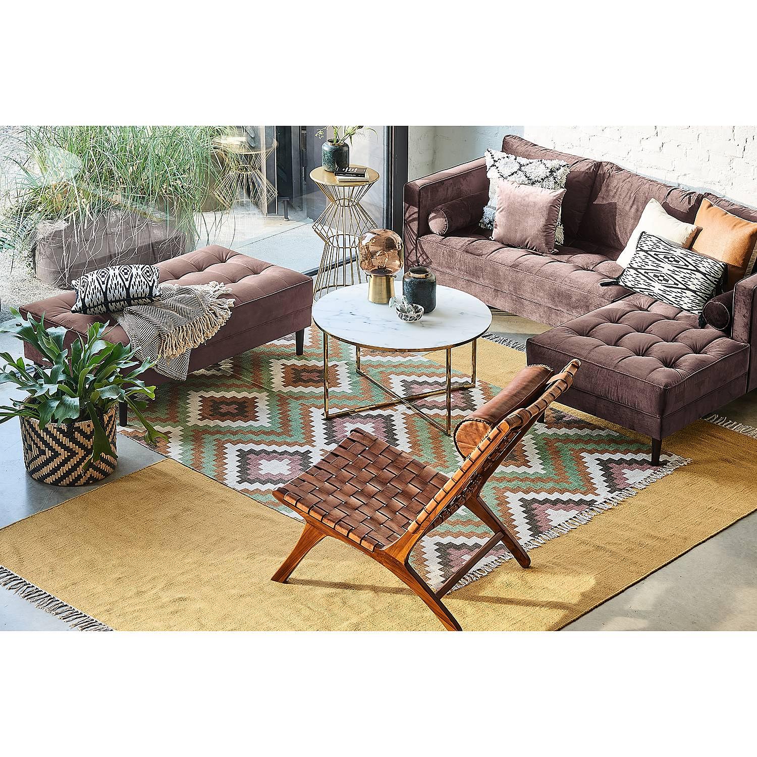 Hockerbank LAONA Samt Pauno: Mauve 3