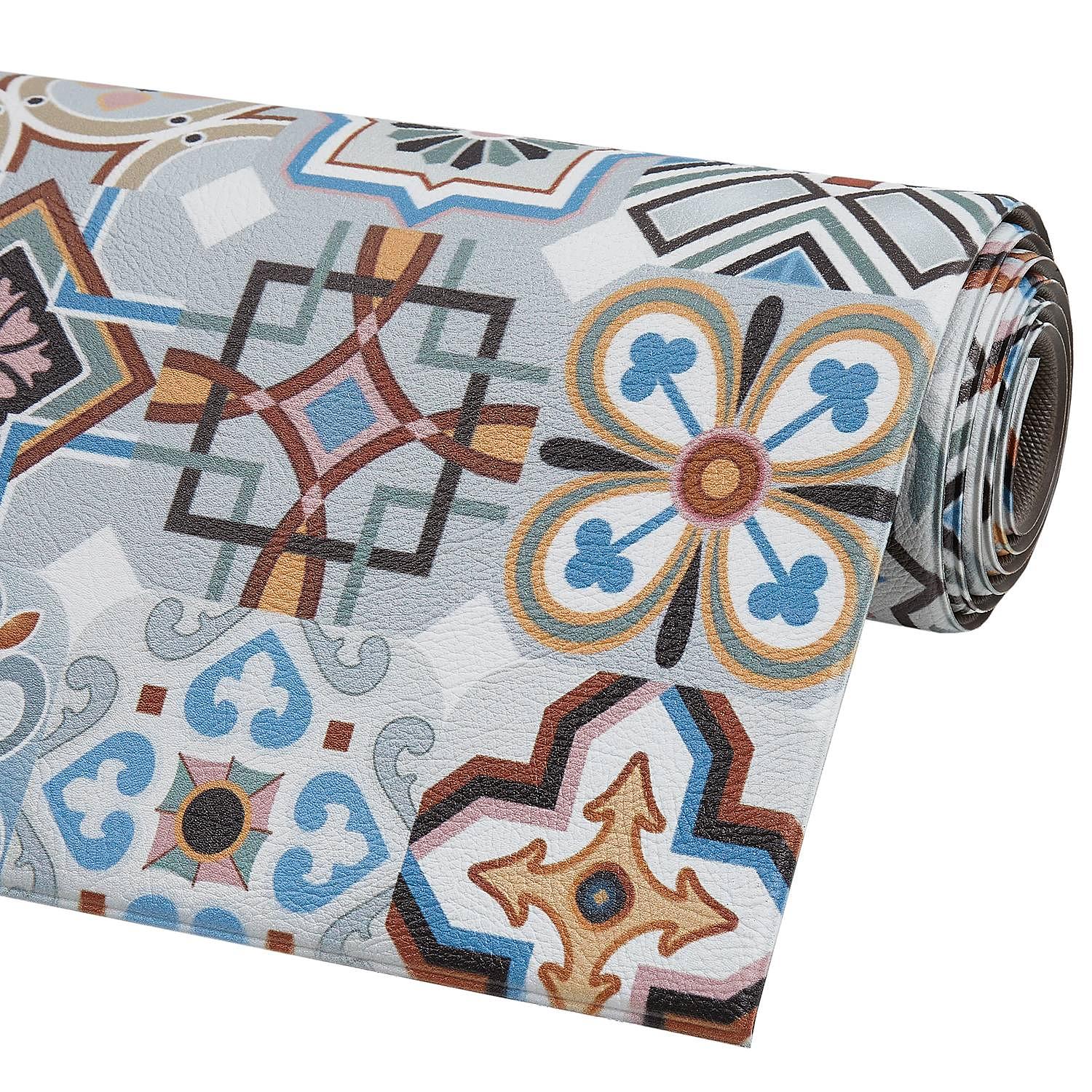 Läufer Marrakesch Polyvinylchlorid Blau / Beige 70 x 200 cm 4