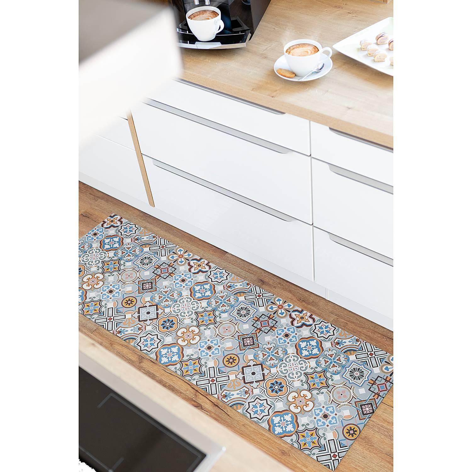Läufer Marrakesch Polyvinylchlorid Blau / Beige 70 x 200 cm 2