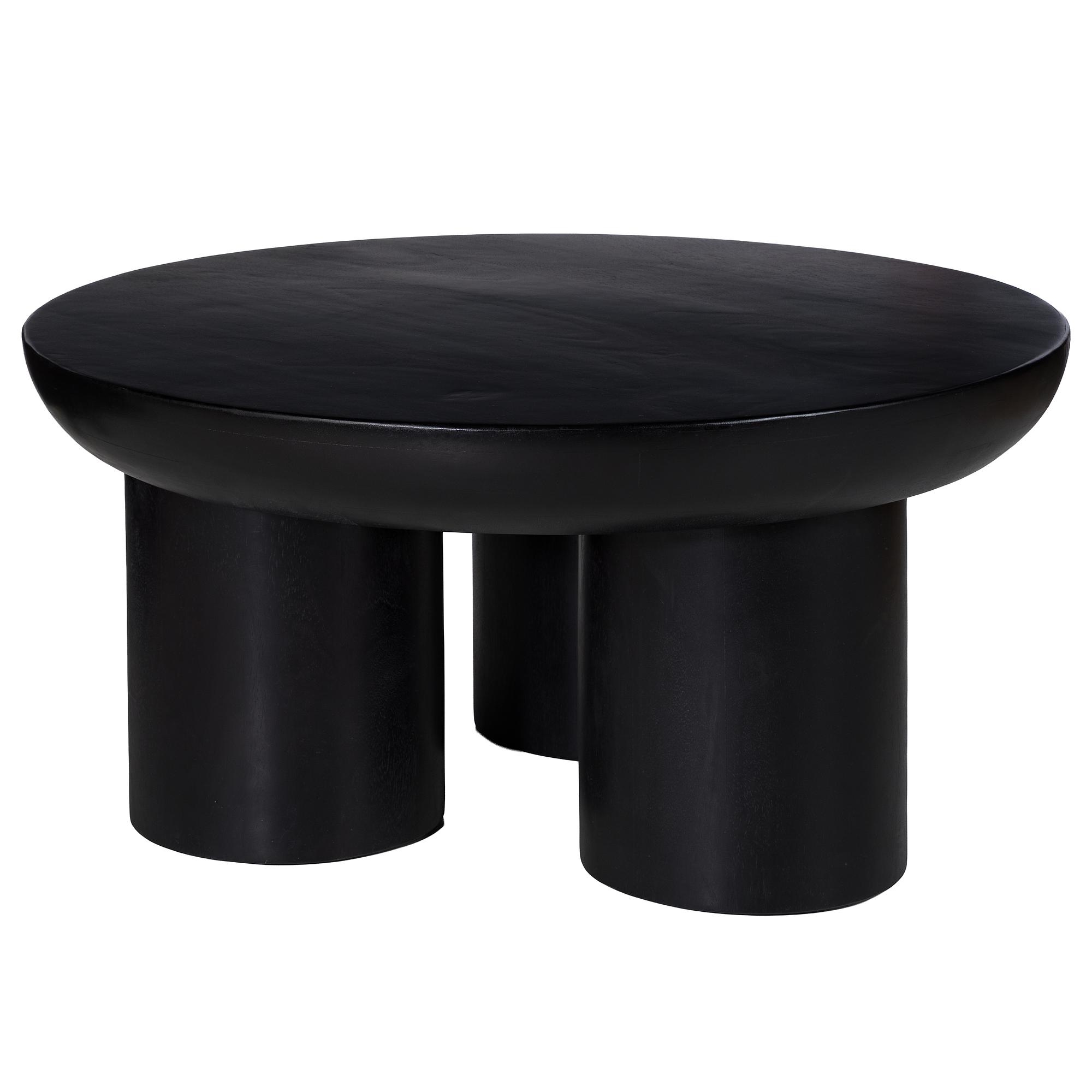 Massiver Couchtisch OLIDE Akazie Schwarz 1
