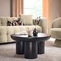 Massiver Couchtisch OLIDE Akazie Schwarz 4