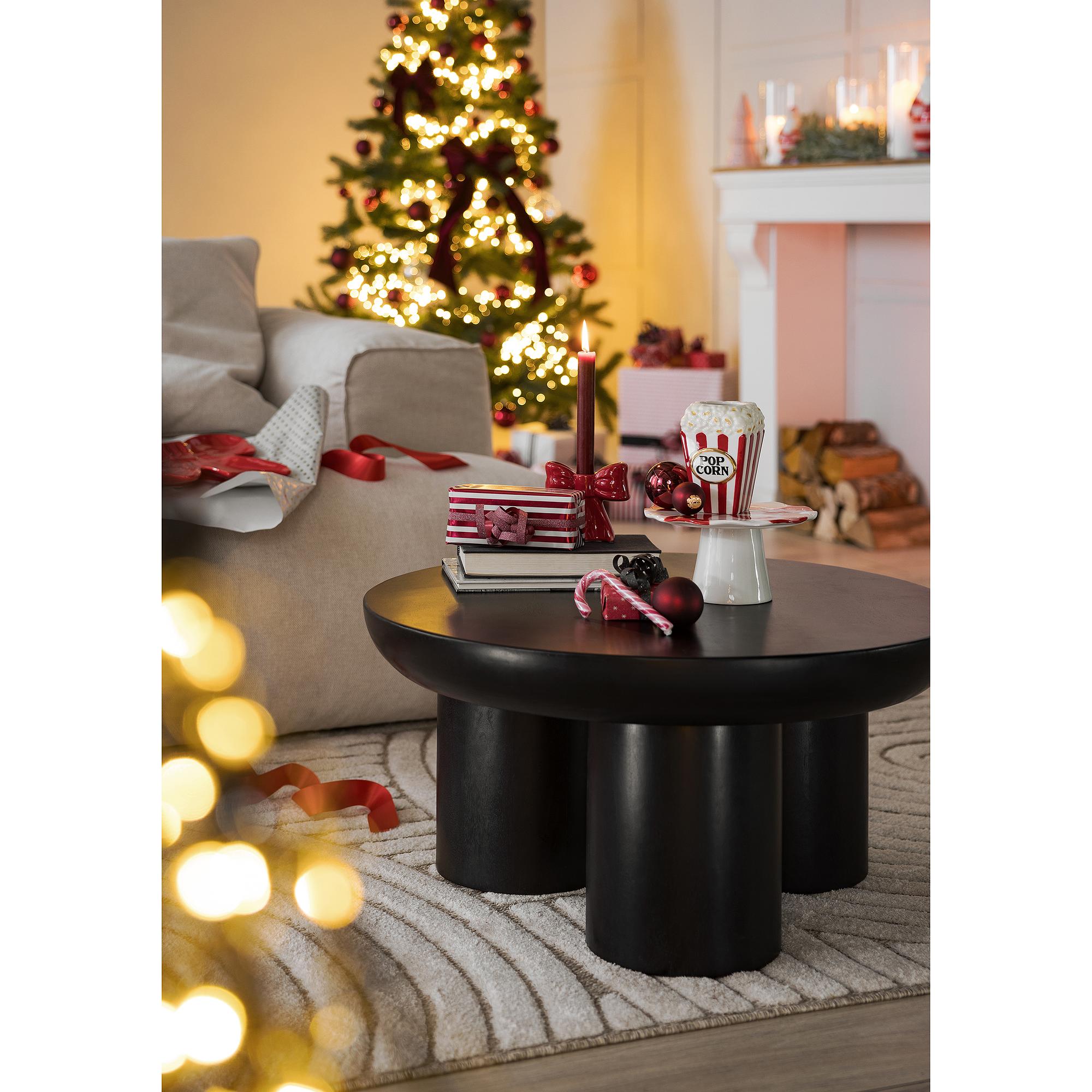 Massiver Couchtisch OLIDE Akazie Schwarz 3