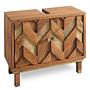 Waschbeckenunterschrank Cross 2 Türen Akazie massiv Nougat 0