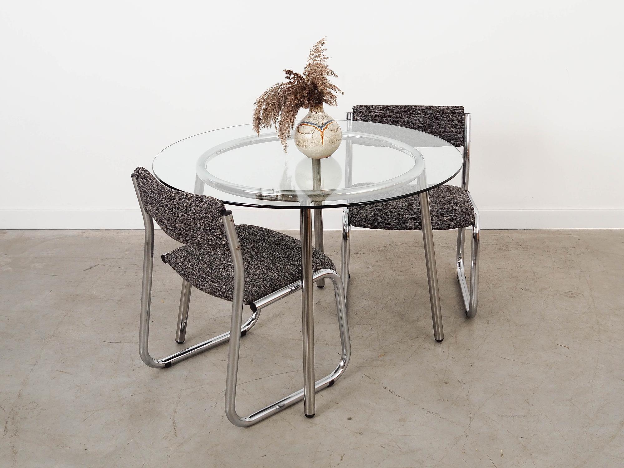 Glass table 1980s 1