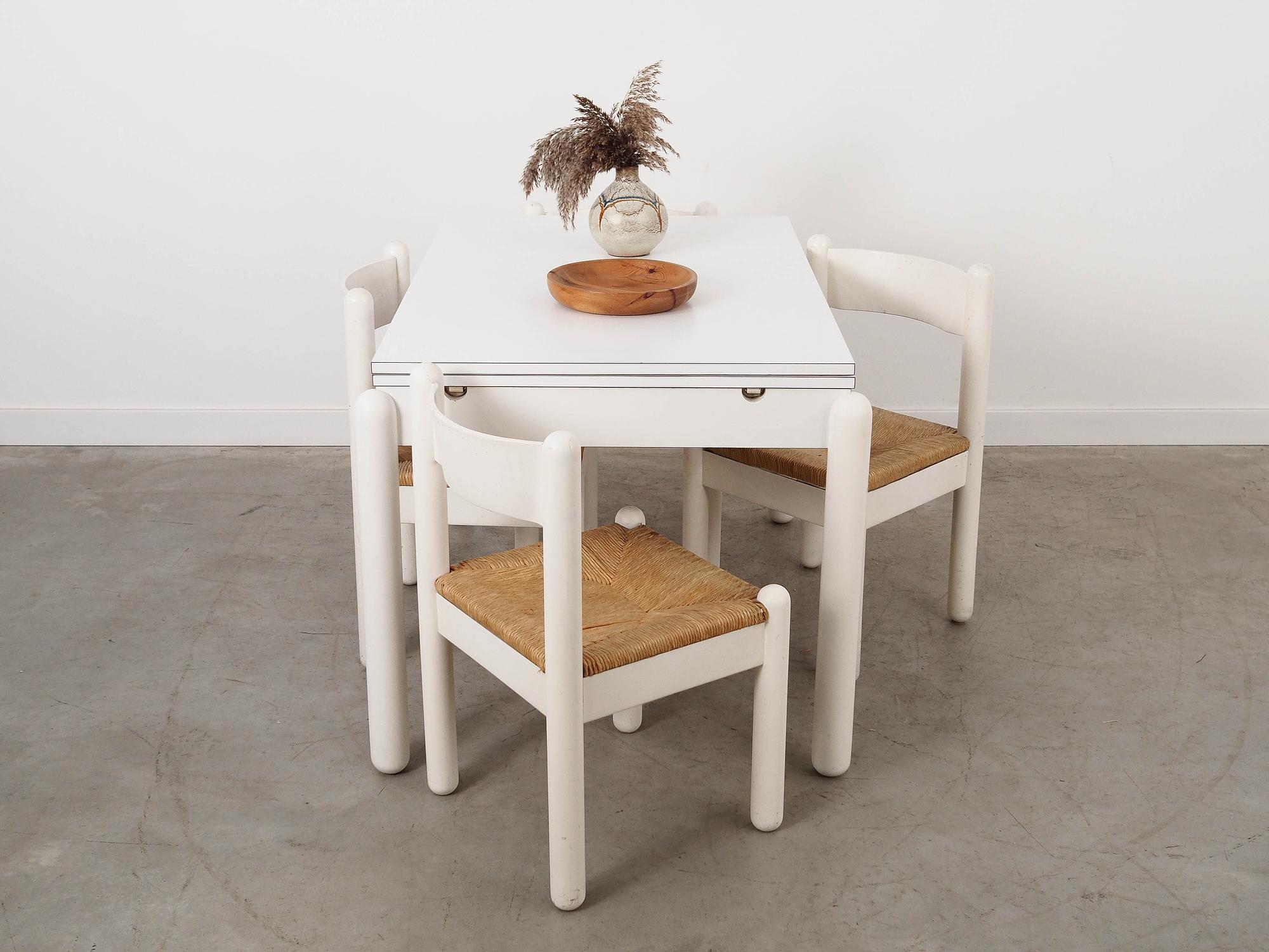 Extendable wooden table 1980s 179.5 x 85 cm 4