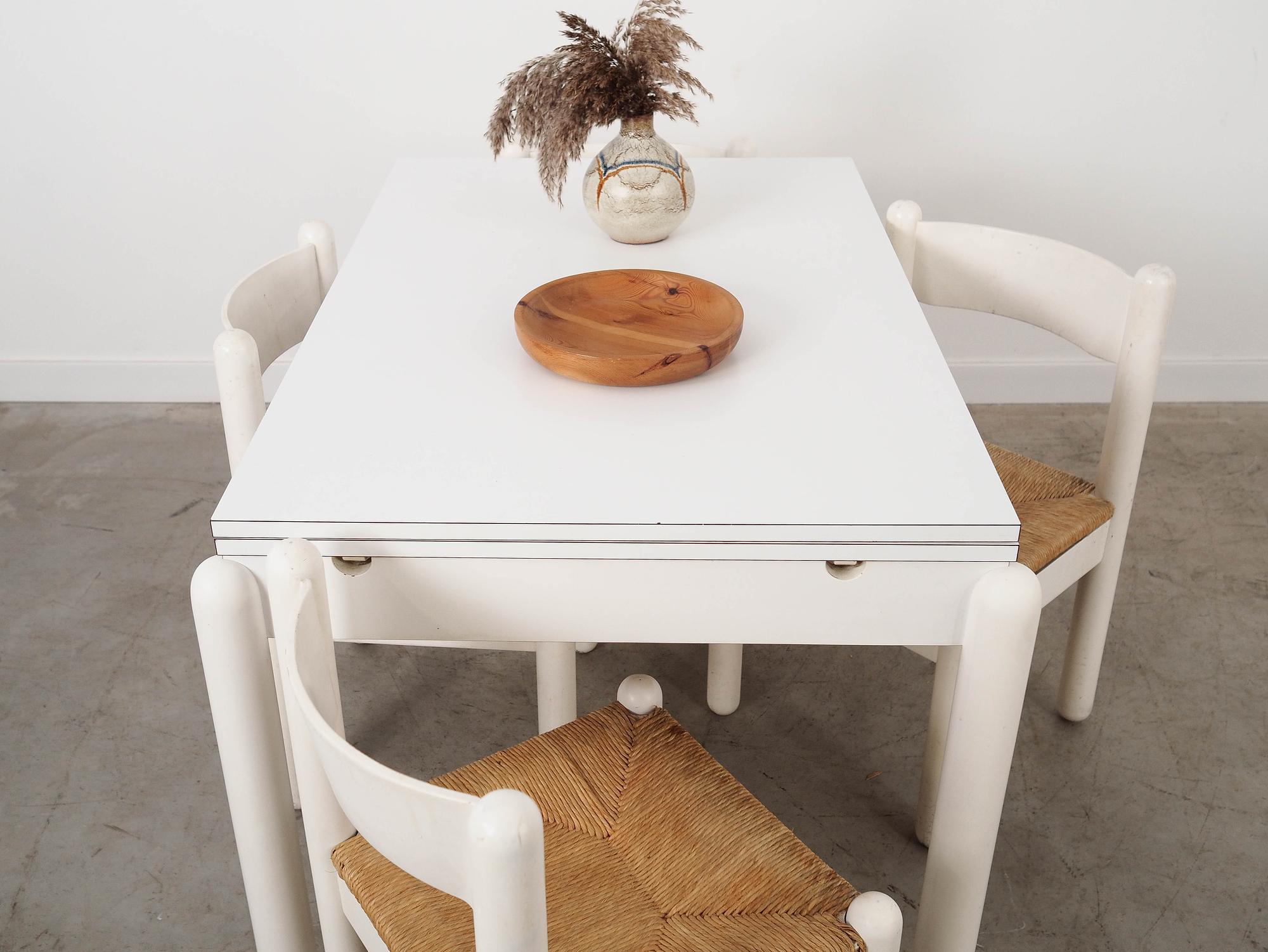 Extendable wooden table 1980s 179.5 x 85 cm 6