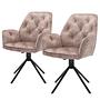 Swivel Armchair Sigford Set of 2 Velvet 0