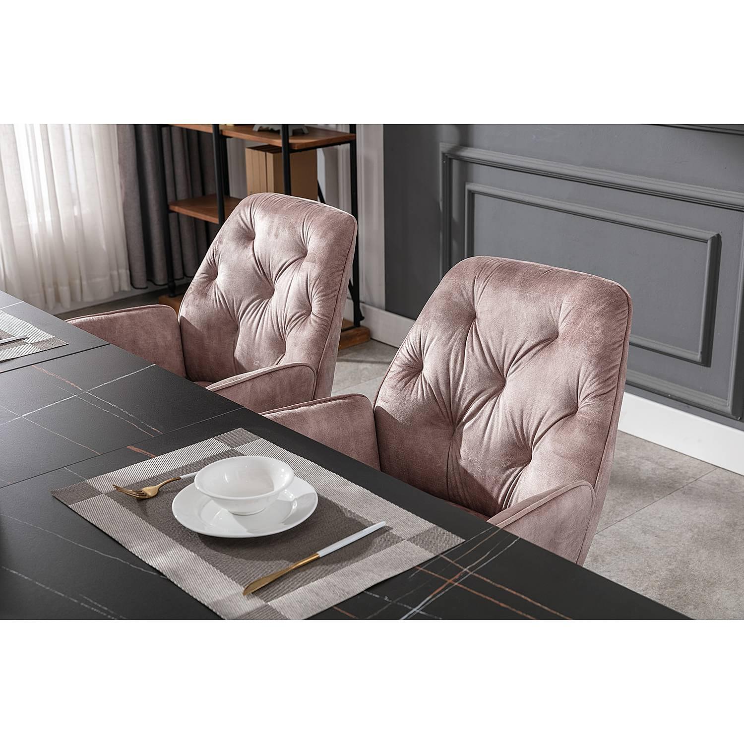Swivel Armchair Sigford Set of 2 Velvet 4