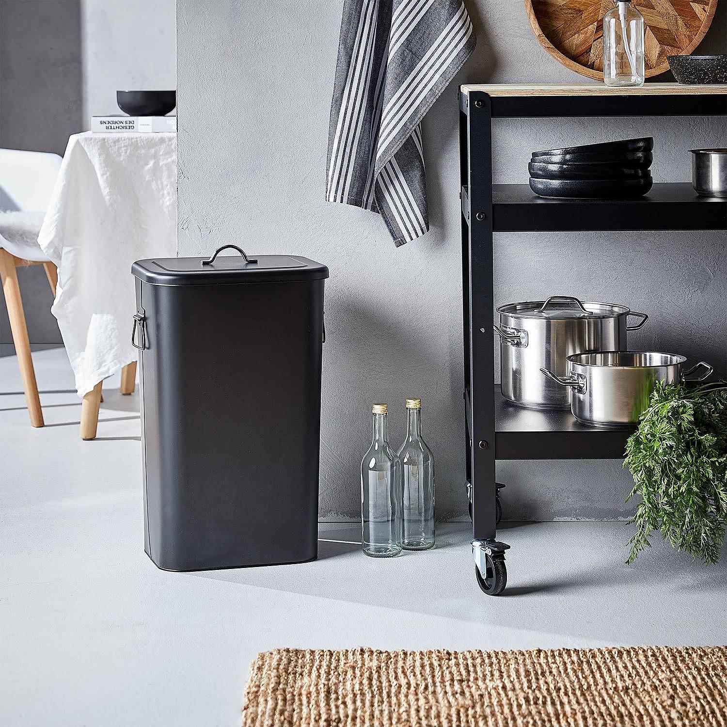 Mülleimer BINSTER Stahlblech  Schwarz 2
