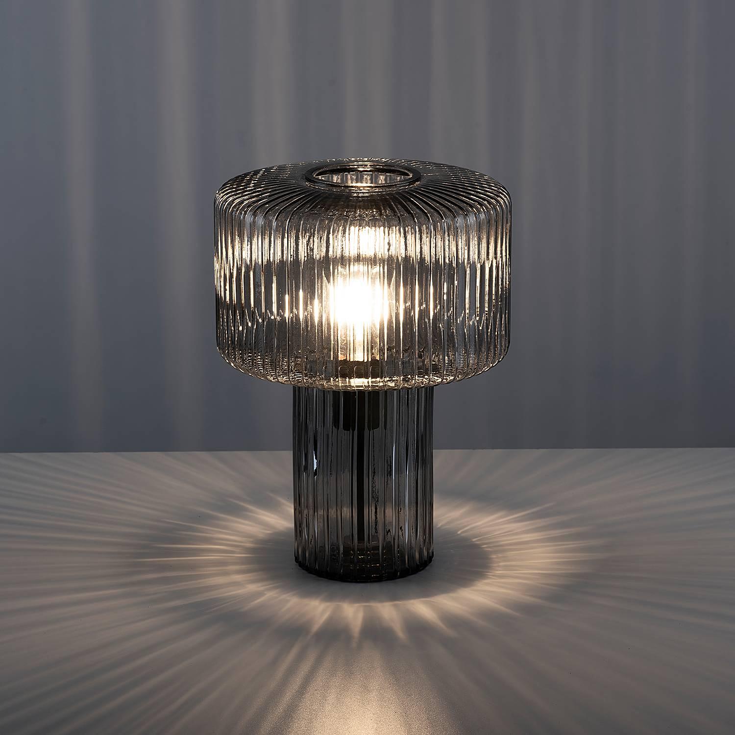 Tischleuchte Fungus Rauchglas Grau 1-flammig 3