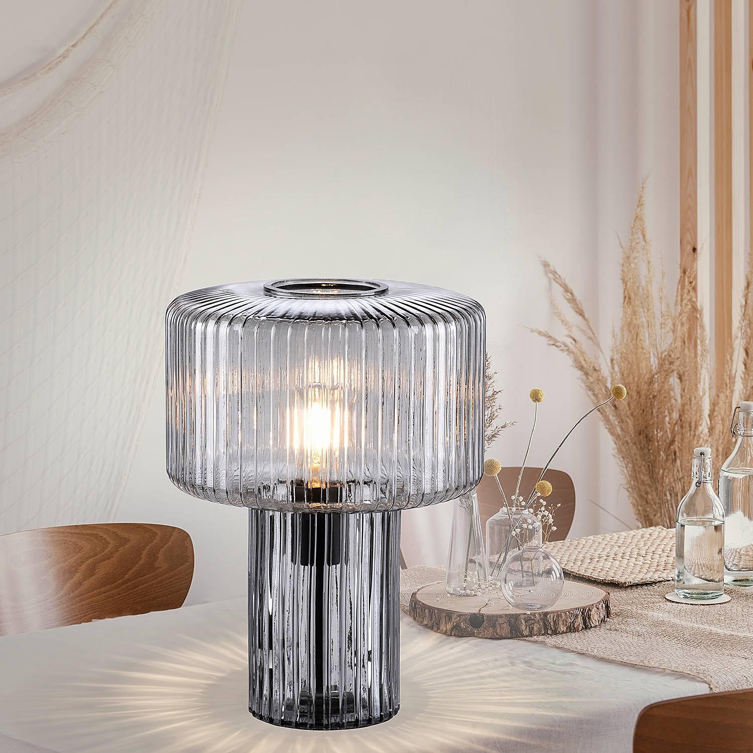 Tischleuchte Fungus Rauchglas Grau 1-flammig 2