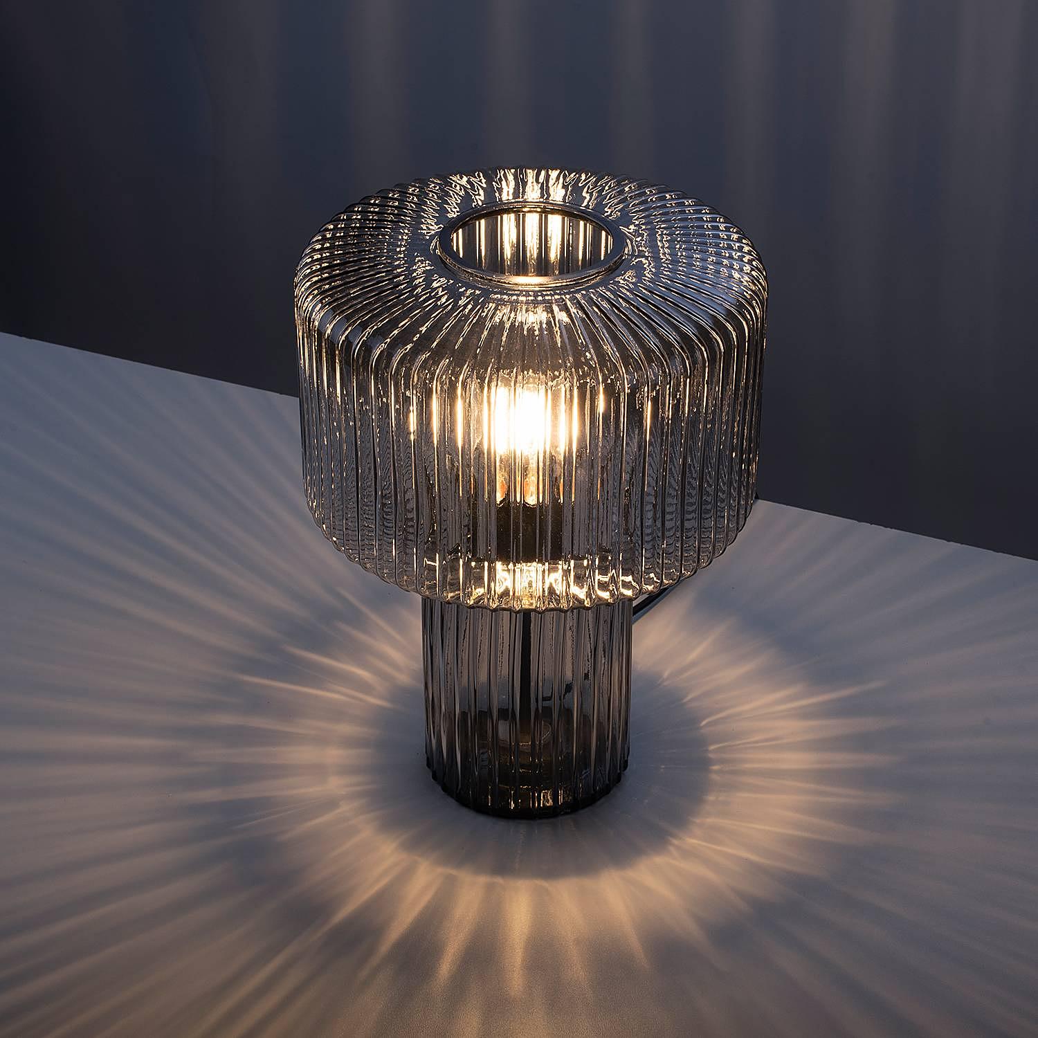 Tischleuchte Fungus Rauchglas Grau 1-flammig 4