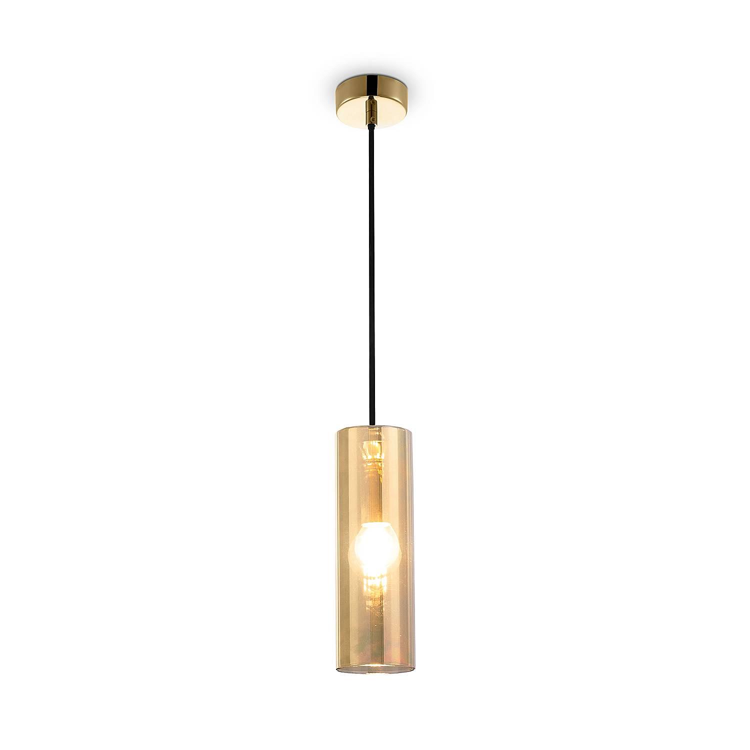 Pendelleuchte Gioia Farbglas / Metall 1-flammig Gold 1