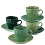 Espressoset Nature Green Life 8-teilig Grün Porzellan 0