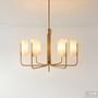 Deckenleuchte GLOYA Milchglas / Eisen 6-flammig Messing 1