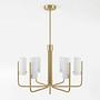 Deckenleuchte GLOYA Milchglas / Eisen 6-flammig Messing 4