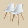 2x Dining chair Vegan leather Plastic White 0