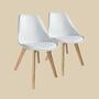 2x Dining chair Vegan leather Plastic White 1