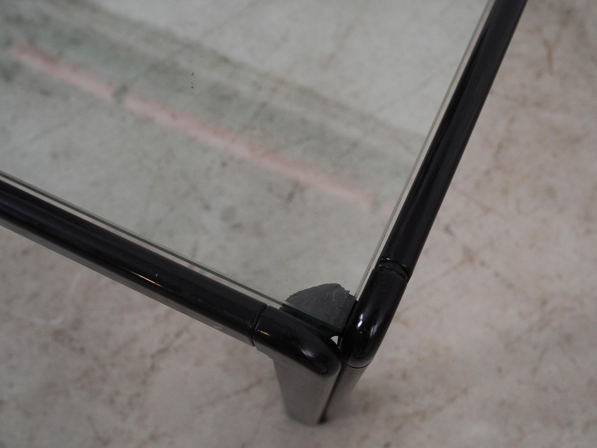Quadratischer Glas-Couchtisch 1970er Jahre 4