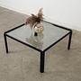 Quadratischer Glas-Couchtisch 1970er Jahre 1