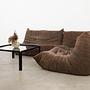 Square glass coffee table 1970s 2