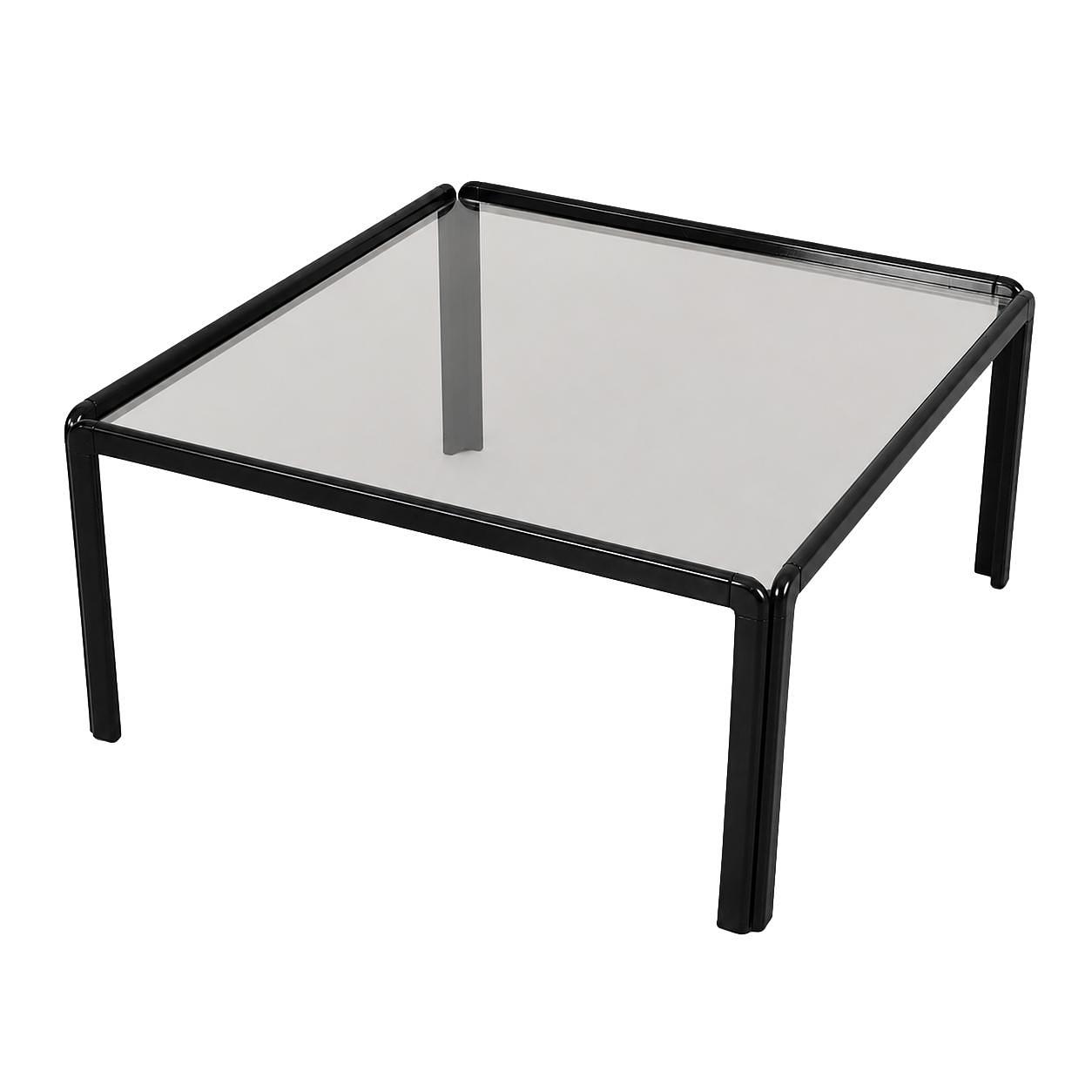 Quadratischer Glas-Couchtisch 1970er Jahre 0
