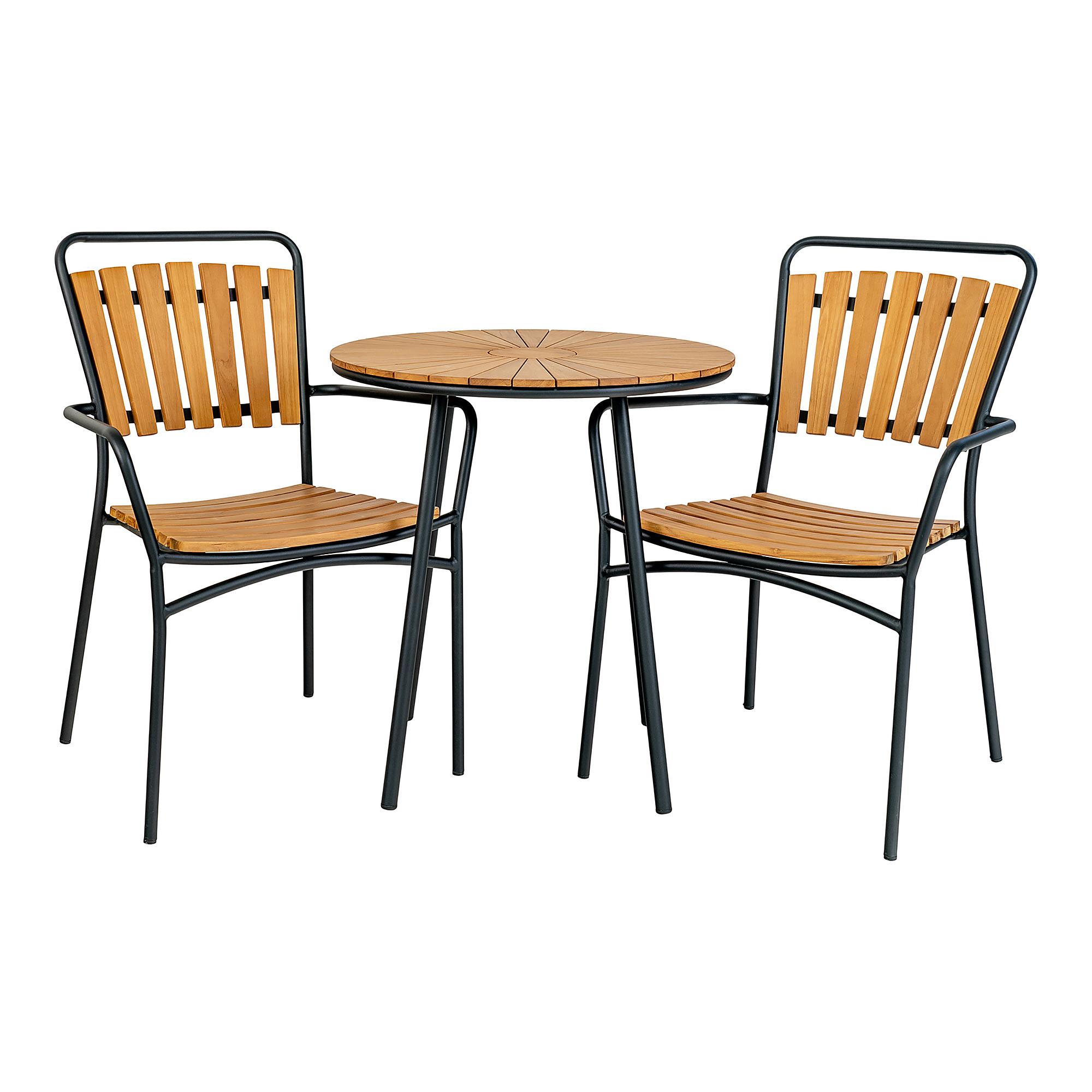 Beistelltisch Cleveland Schwarz Braun Stahl 70 x 74 x 70 cm 4