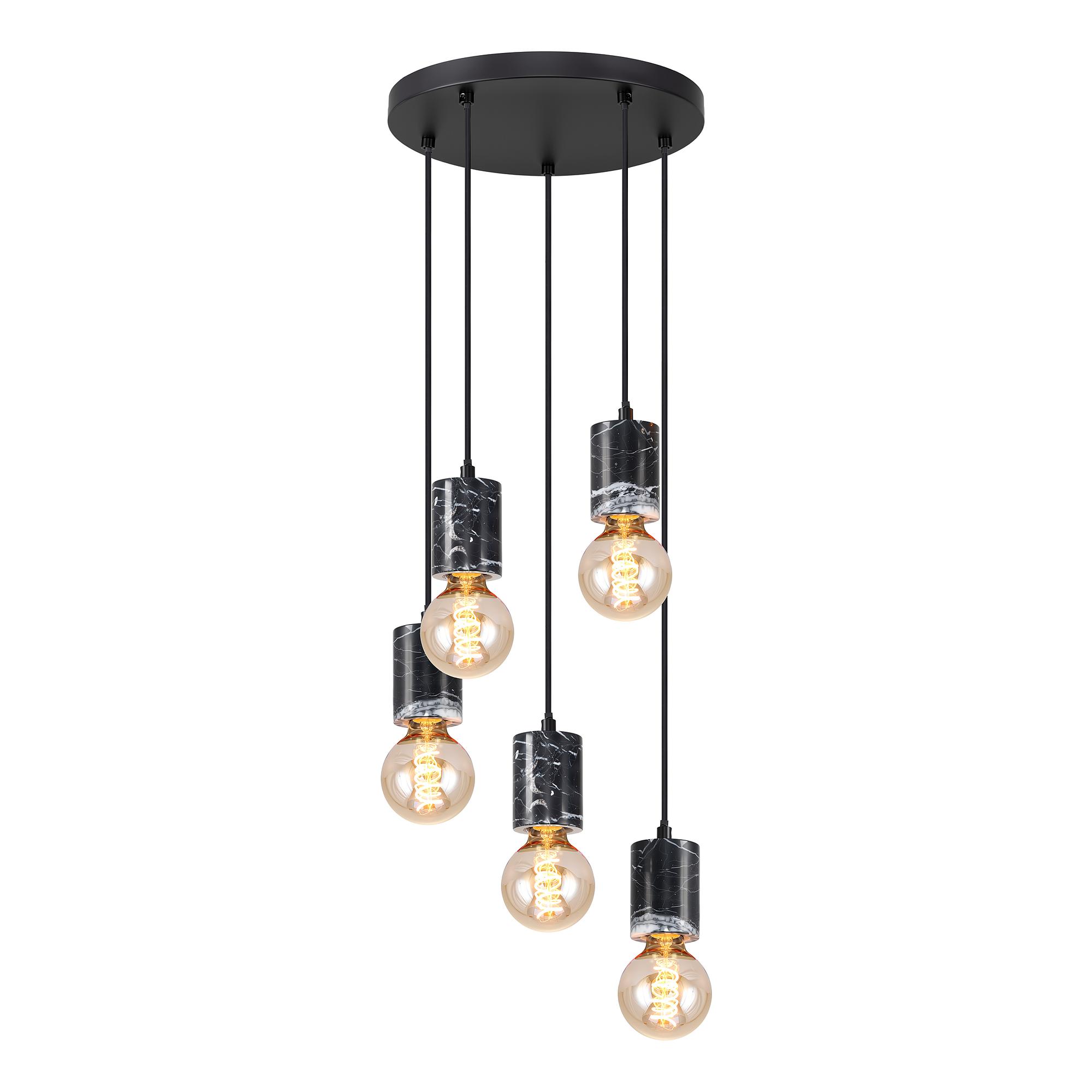 Pendelleuchte Frigid Rund Gusseisen / Marmor Schwarz 4