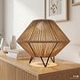 WIENIE Solar outdoor table lamp polyrattan brown 4