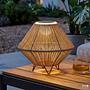 WIENIE Solar outdoor table lamp polyrattan brown 1